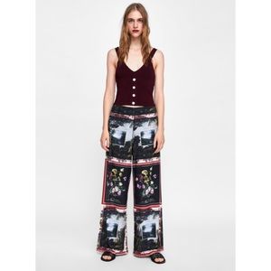 New with tags Zara screen print palazzo pants M